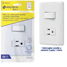 PLACA ARMADA 1 CONTACTO 1 INTERRUPTOR VOLTECK BASIC (TRUPER)  25077