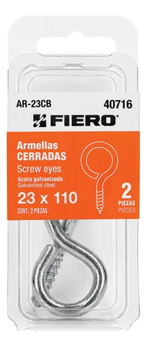 Blíster con 2 armellas cerradas de 23 x 110, Fiero (TRUPER) 40716 