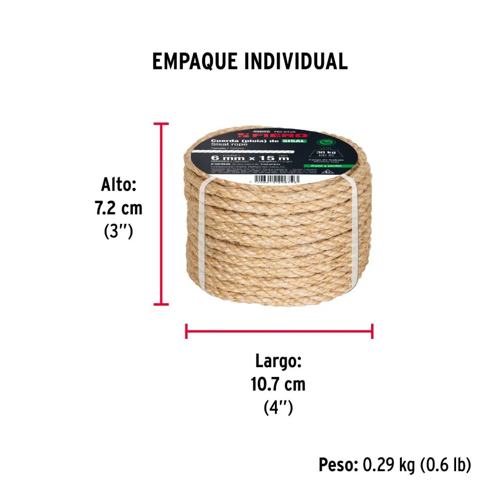CUERDA (PIOLA) DE SISAL 45657 FIERO TRUPER 
