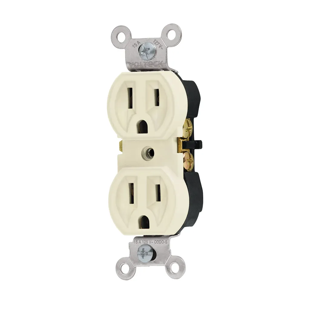 CONTACTO DUPLEX 2 POLOS 3 HILOS STANDARD MARFIL VOLTECK (TRUPER) 48311