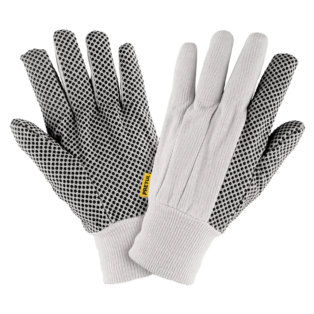 GUANTES DE ALGODON CON PUNTOS PVC EN PALMA UNITALLA PRETUL (TRUPER) 20330