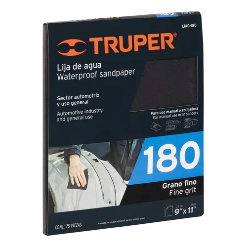 LIJA DE AGUA GRANO 180 TRUPER 11622