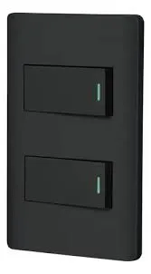 PLACA ARMADA NEGRA 1 INTERRUPTOR Y 1 DE 3 VIAS 1 MOD LISBOA VOLTECK  (TRUPER) 47888