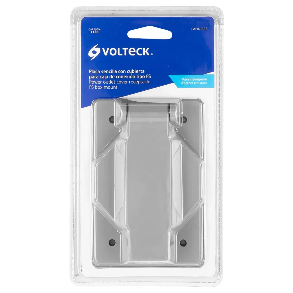 PLACA TIPO FS CON CUBIERTA,SENCILLA,SOBREPONER,VOLTECK(TRUPER) 46434